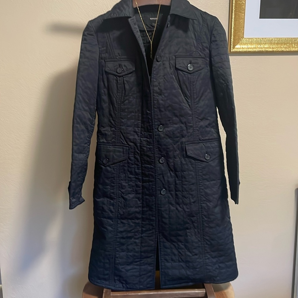 Express quilted trench coat, black